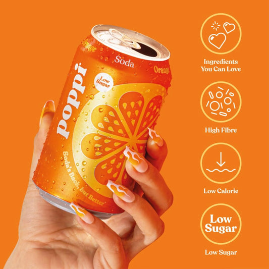 Orange Soda Cans 4x330ml by poppi