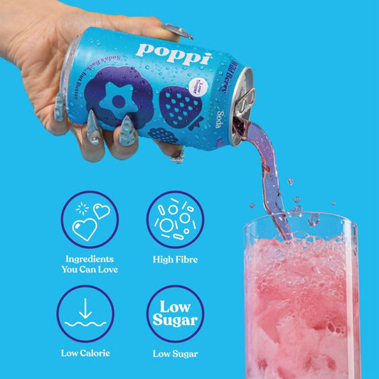 Wild Berry Soda Cans 4x330ml by poppi