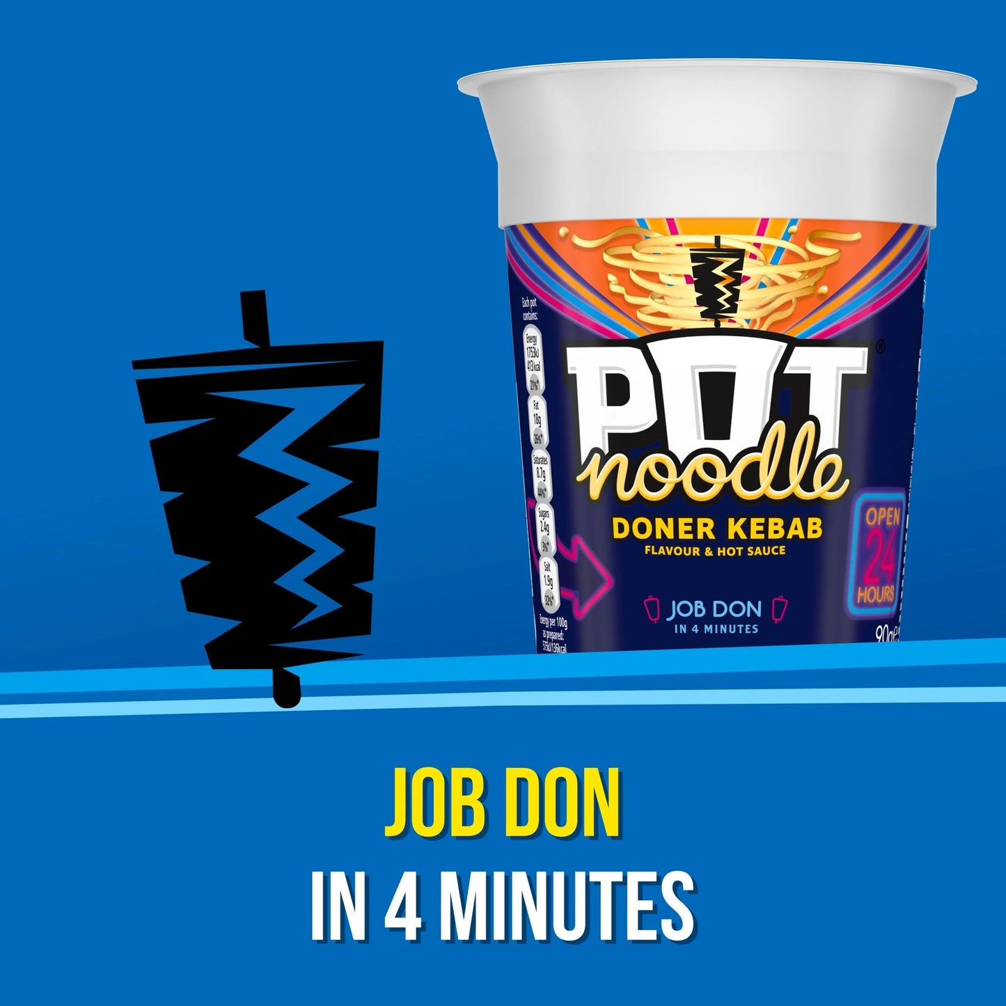 Doner Kebab Instant Noodles 90g by POT NOODLE