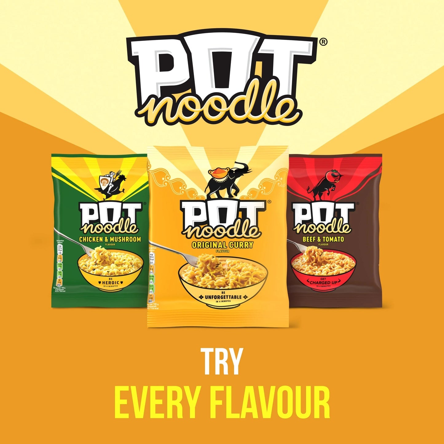 Original Curry Instant Noodles 114g by POT NOODLE