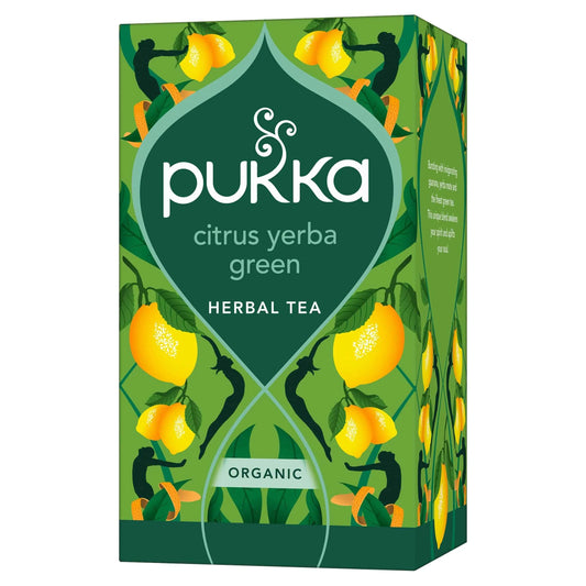 Organic Citrus Yerba Green 20 Sachets 36g by Pukka