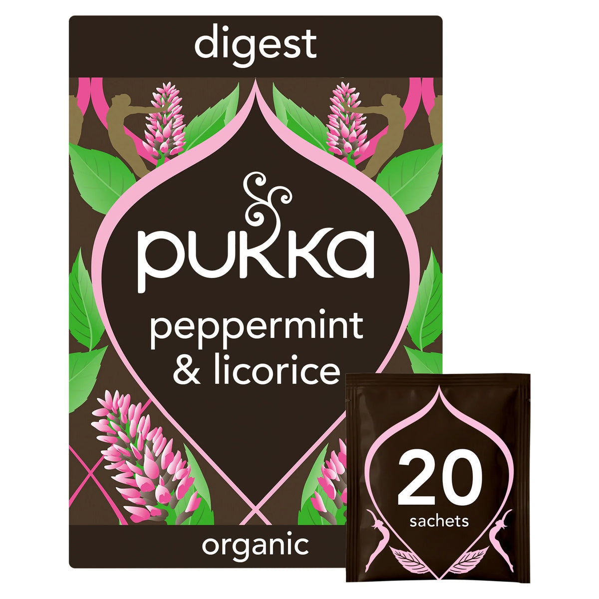 Organic Peppermint & Licorice Mint Tea 20 Herbal Tea Bags 30g by Pukka