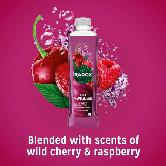 Cherry & Raspberry Feel Revitilised Bath Soak Bubble Bath by RADOX