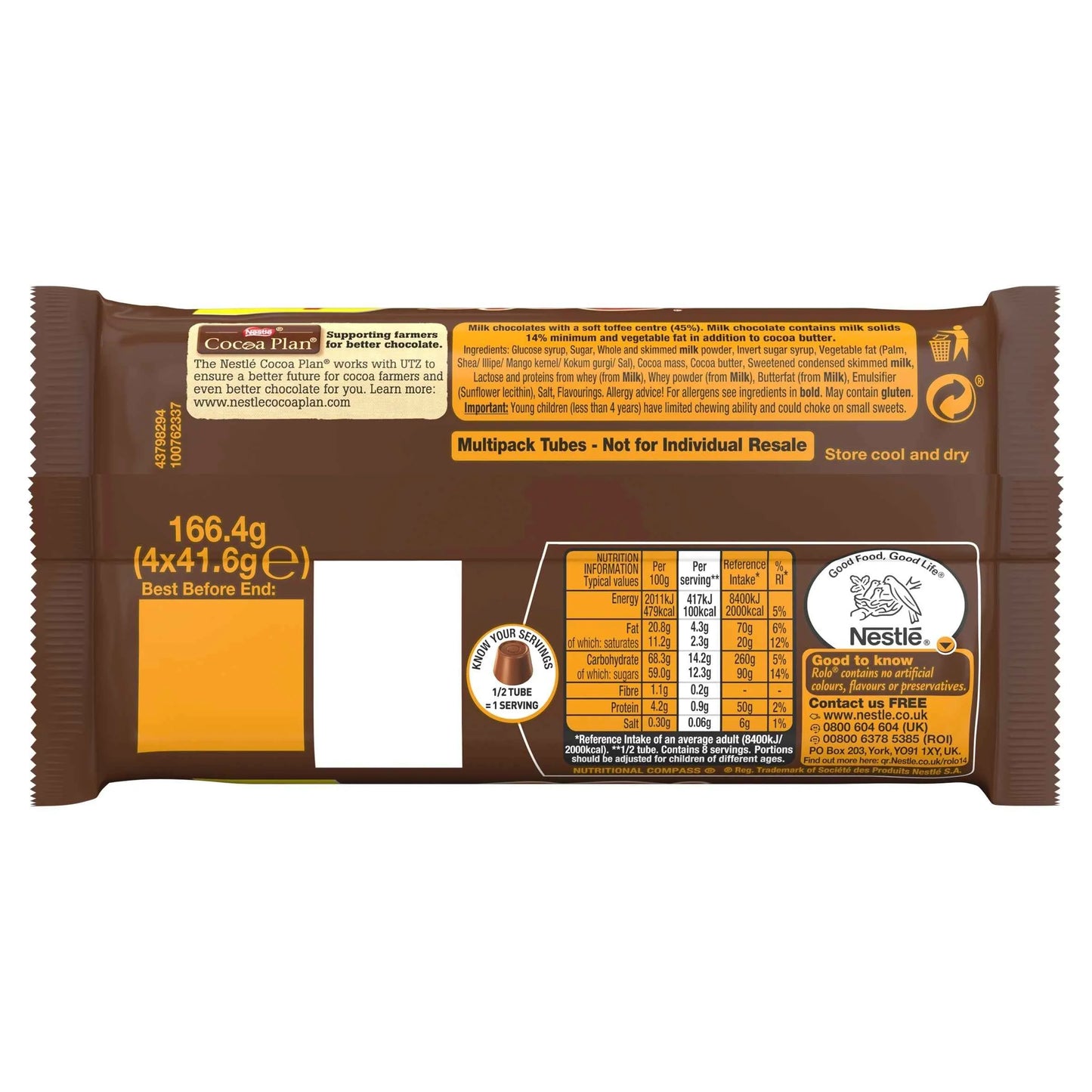 Rolo Milk Chocolate Tube Multipack 41.6g 4 by Nestle