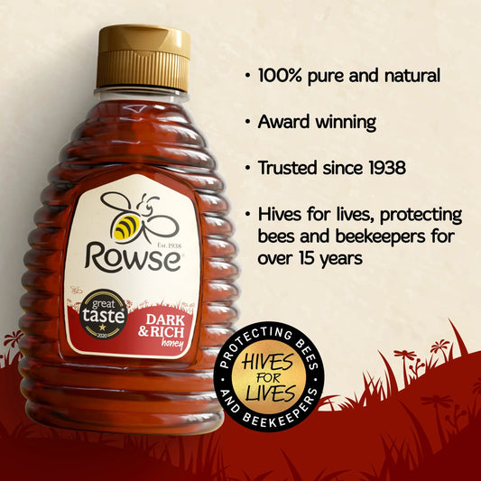 Squeezy Honey Dark & Rich 340g by Rowse