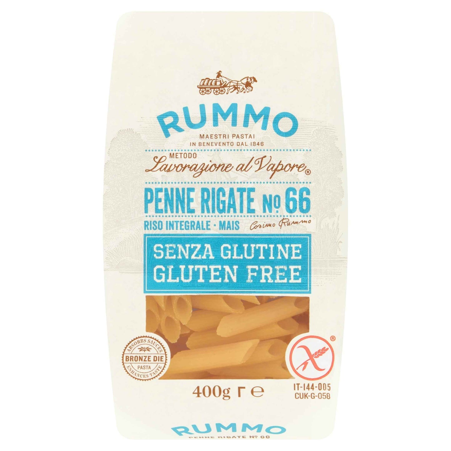 Gluten Free Penne Rigate No. 66 400g by RUMMO
