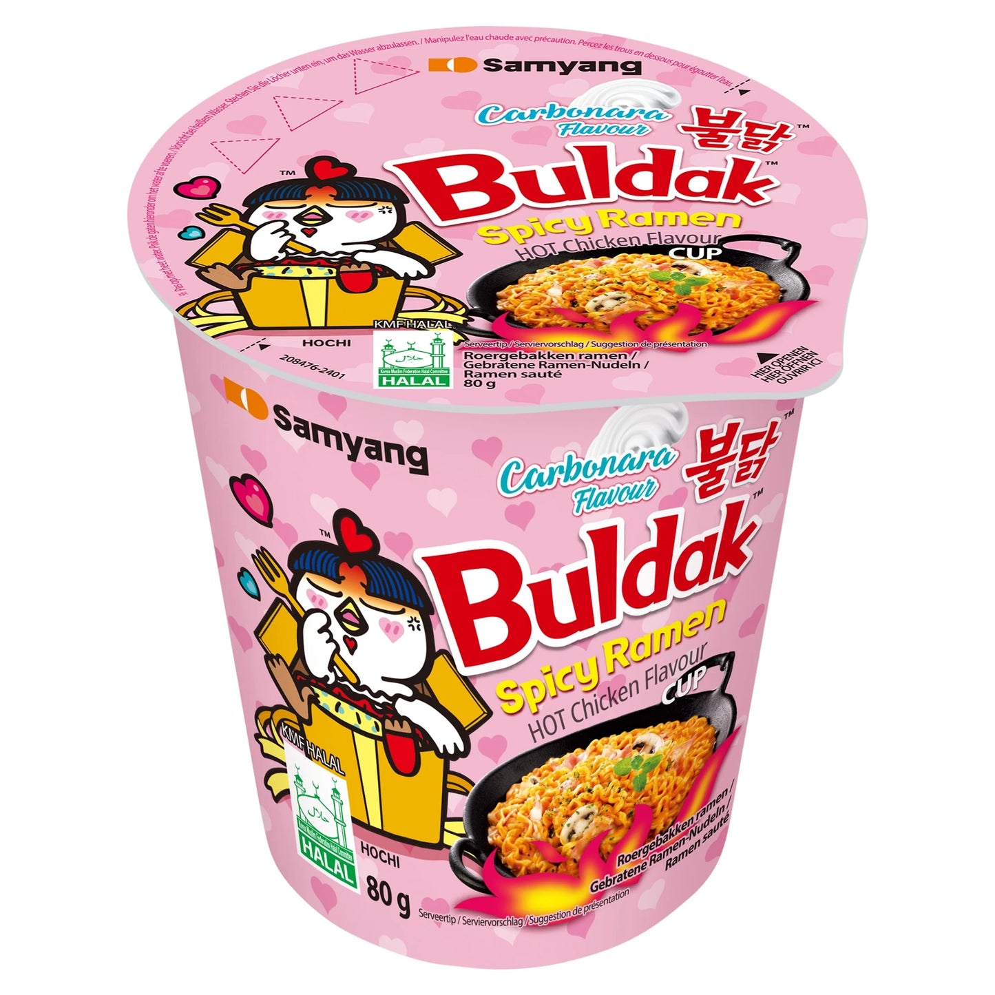 Buldak Spicy Ramen Hot Chicken & Carbonara Flavor 80g by SAMYANG