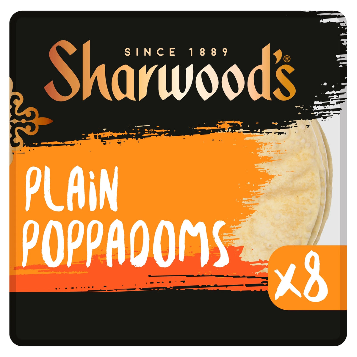 Plain Poppadoms 8 Pack by SHARWOODS