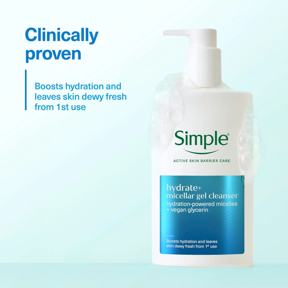 Hydrate+ Micellar Gel Cleanser 240ml by SIMPLE