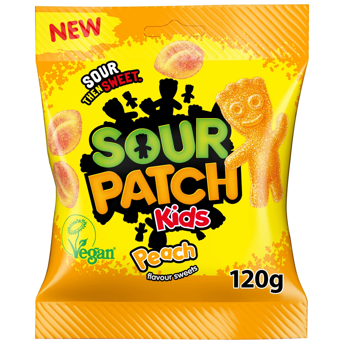 Peach Flavour Sweets 120g by SOUR PATCH Kids at The British Vault