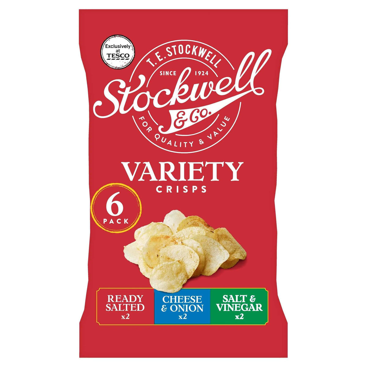 Variety Pack Crisps 6x25g by Stockwell & Co.