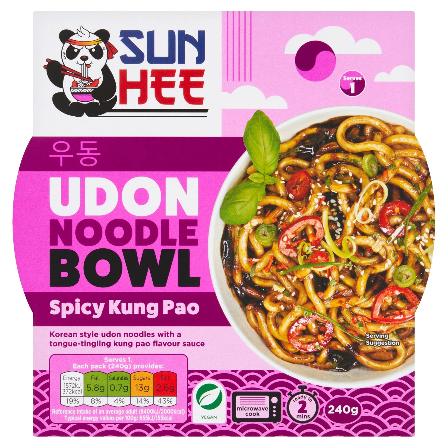 Spicy Kung Pao Udon Noodle Bowl 240g by SUN HEE