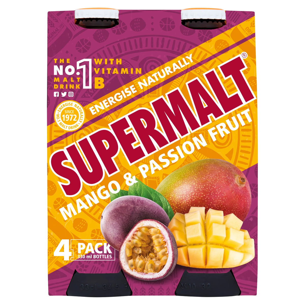 Mango & Passion Fruit 4 X 330ml by SUPERMALT