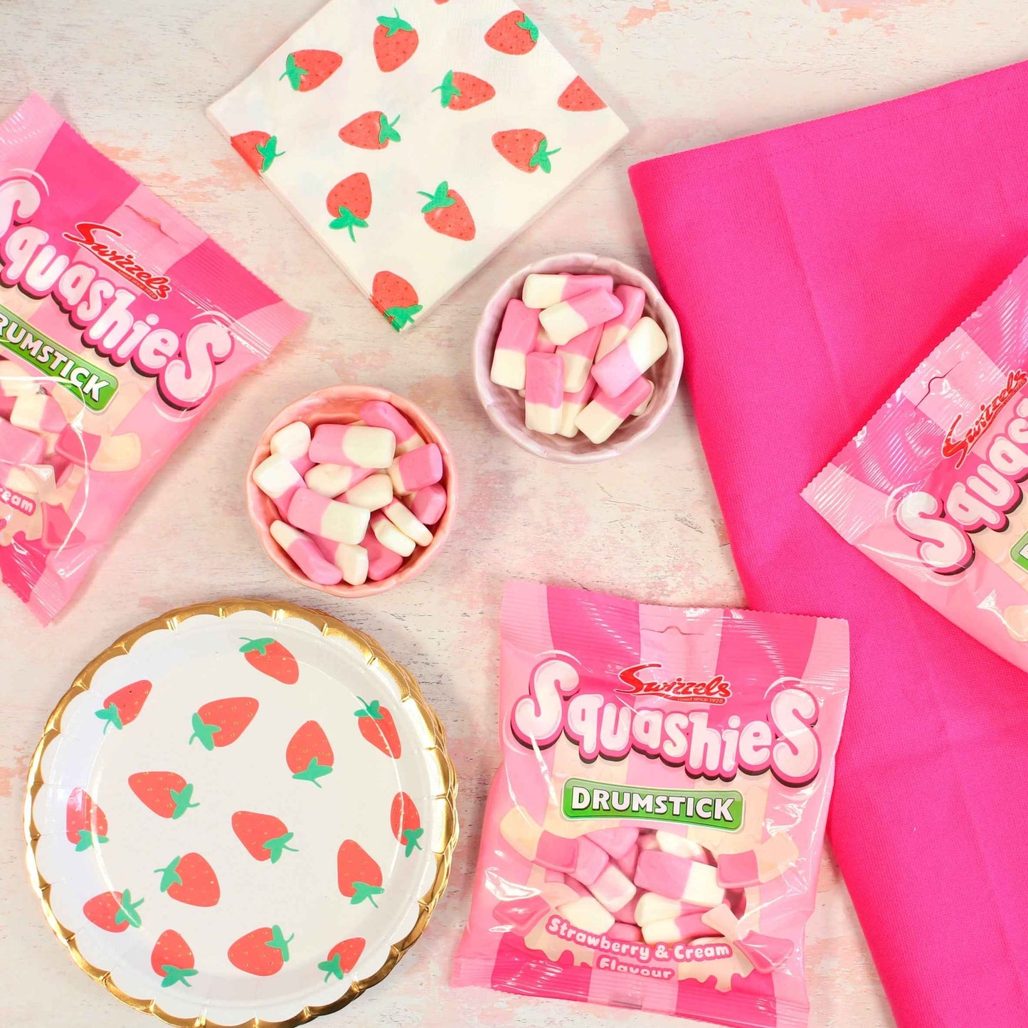 Drumstick Squashies - Strawberry & by Swizzels