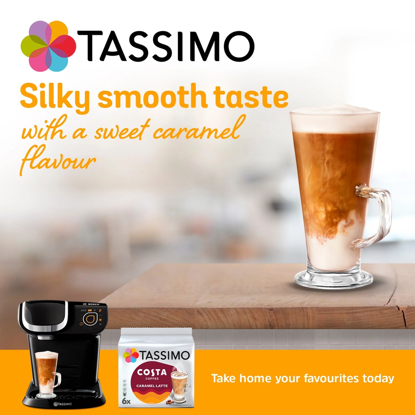 Costa Caramel Latte Coffee Pods X 6 by TASSIMO