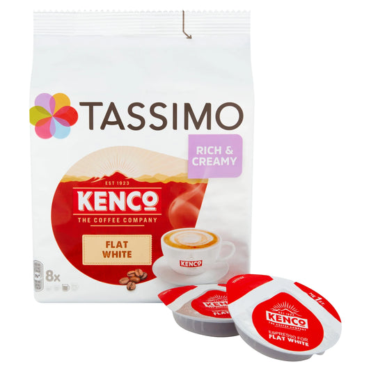 Kenco Flat White Pods 8 Pack 220g by TASSIMO