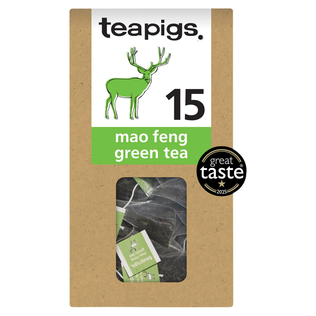 Teapigs Mao Feng Green Tea 15 Tea Bags 37.5g by teapigs.