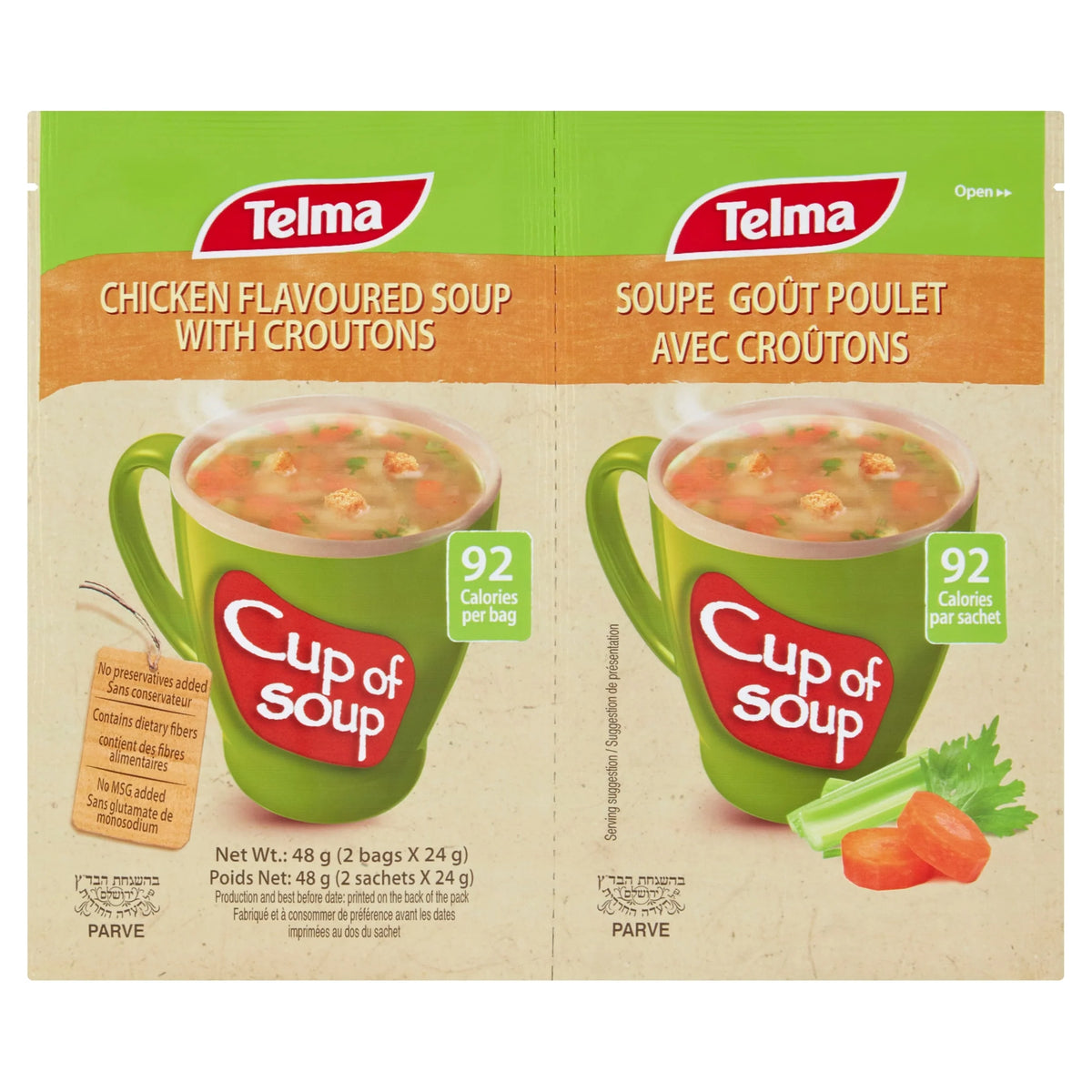 Chicken Flavoured Soup With Croutons 48g by TELMA