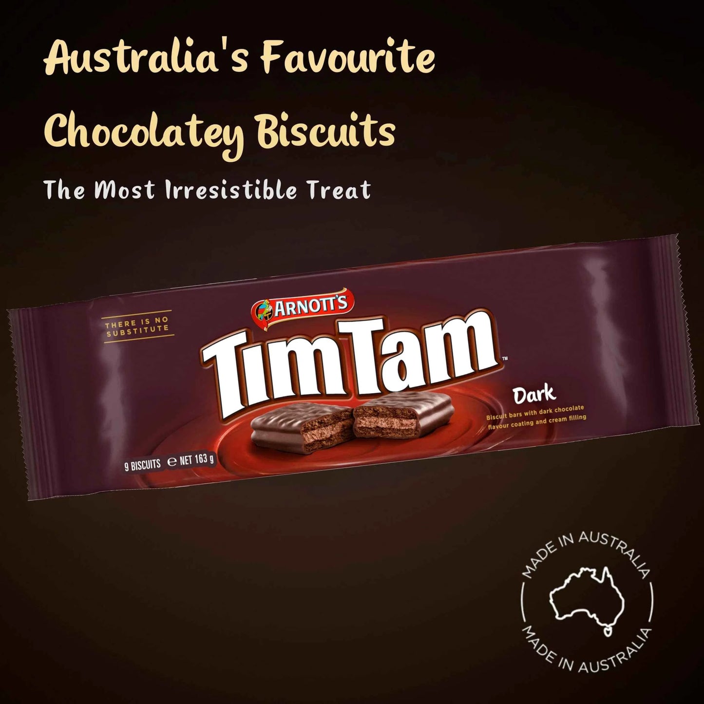 Tim Tam Dark Chocolatey Biscuit Bars 9 Pieces by ARNOTT'S
