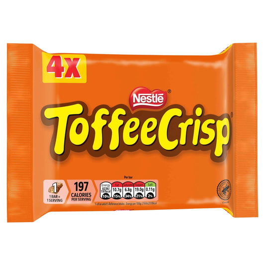 Toffee Crisp Biscuit Bar 4 Pack Multipack 152g by Nestle