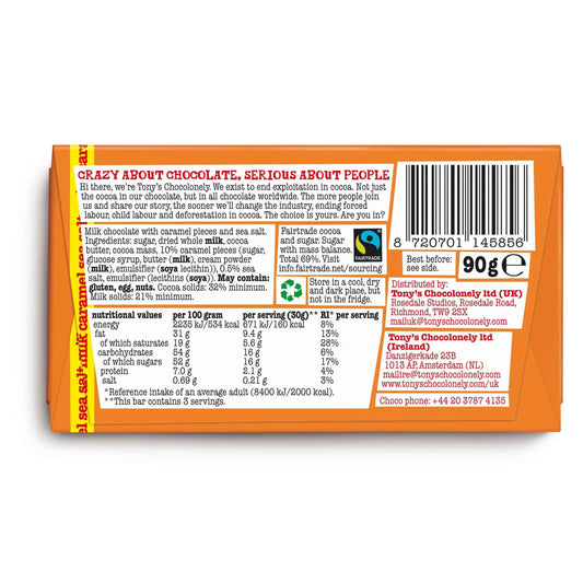 Chocolonely Milk Chocolate Caramel Sea by TONY'S