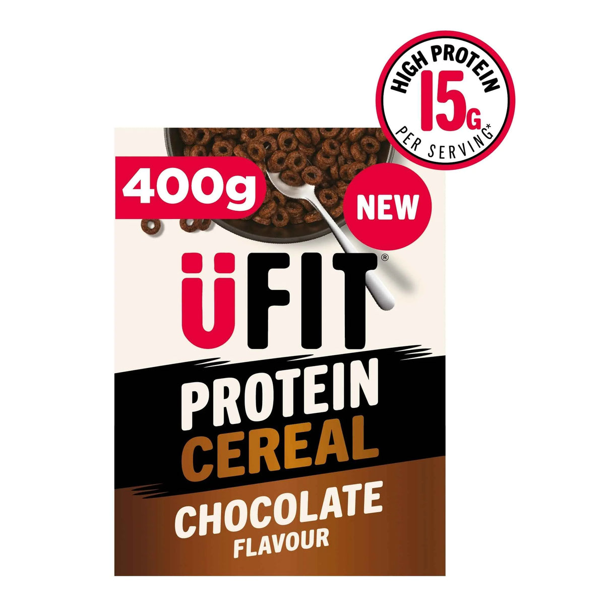 Ufit Protein Chocolate Hoops Cereal 400g by U FIT