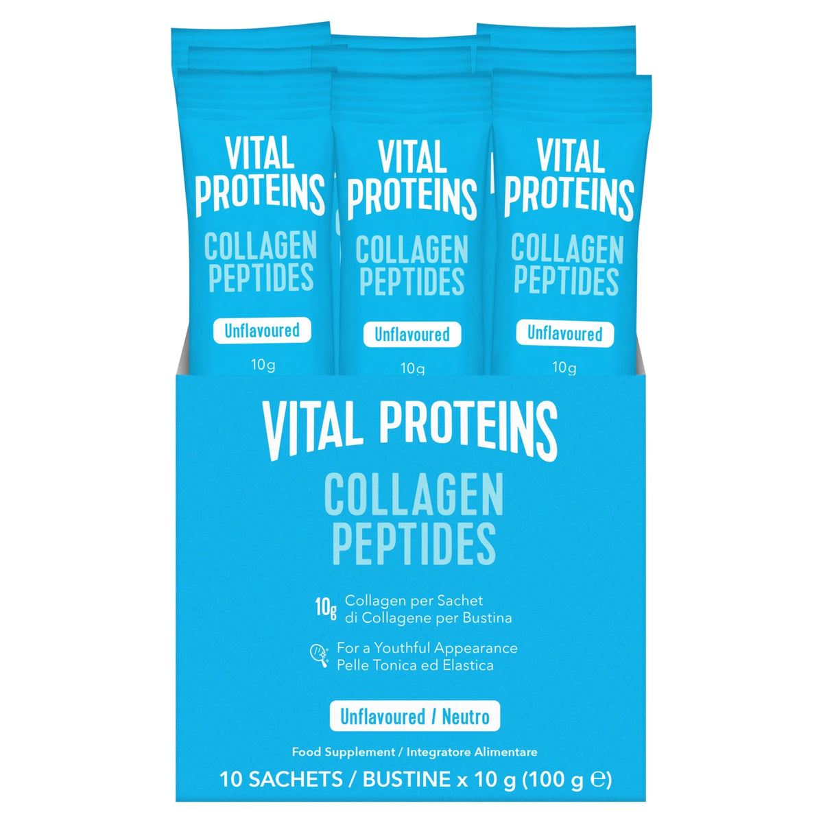 Collagen Peptides 10 Sachet 10g by VITAL PROTEINS at The British Vault