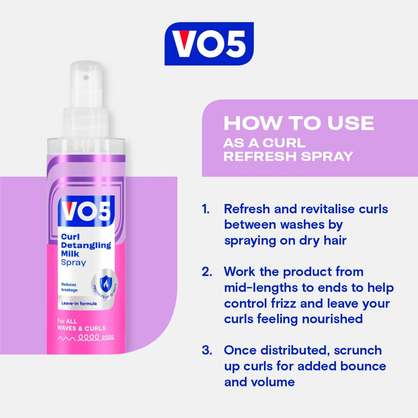 Curl Detangling Milk Spray 200ml by VO5