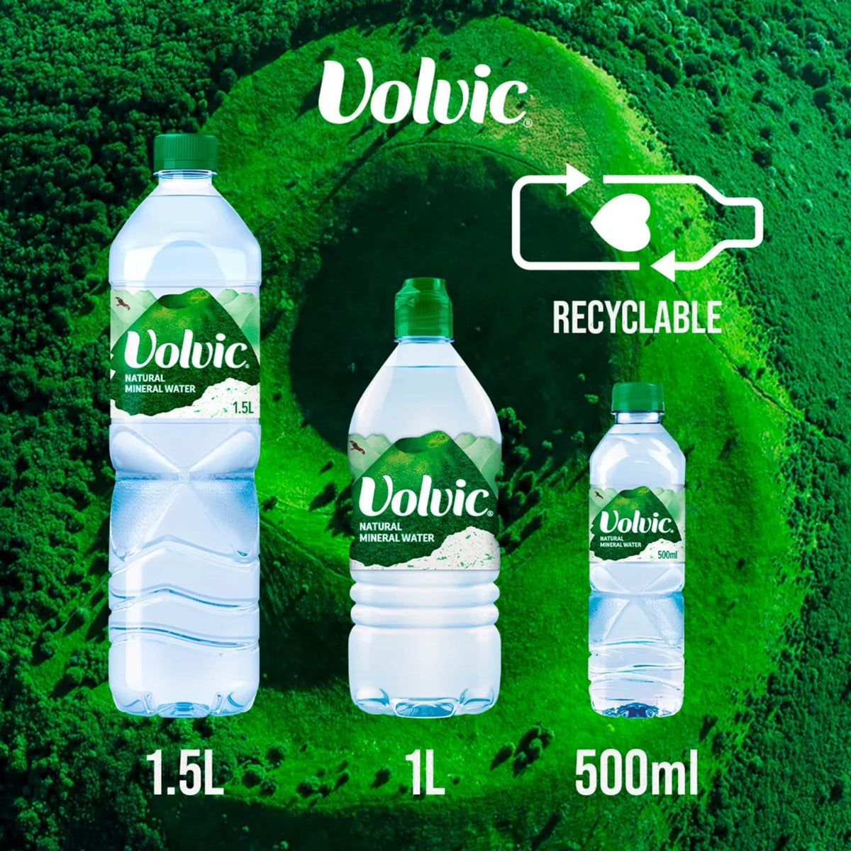 Natural Bottled Mineral Still Water 1l by VOLVIC