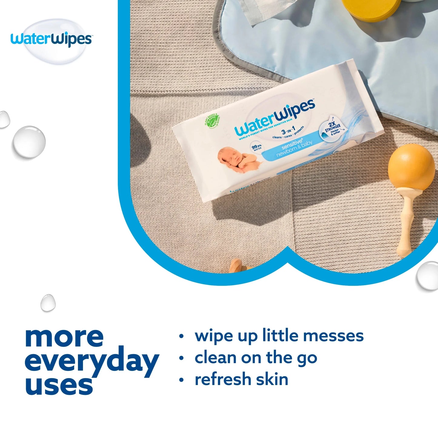 Biodegradable Baby Wipes 60 Pack by WaterWipes