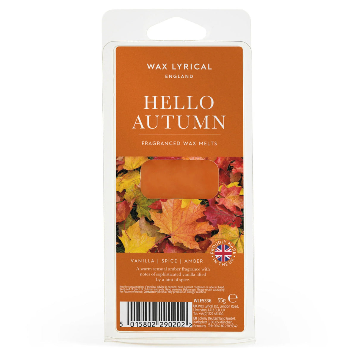Wax Lyrical England Hello Autumn Wax Melt 55g by WAX LYRICAL LTD at The British Vault