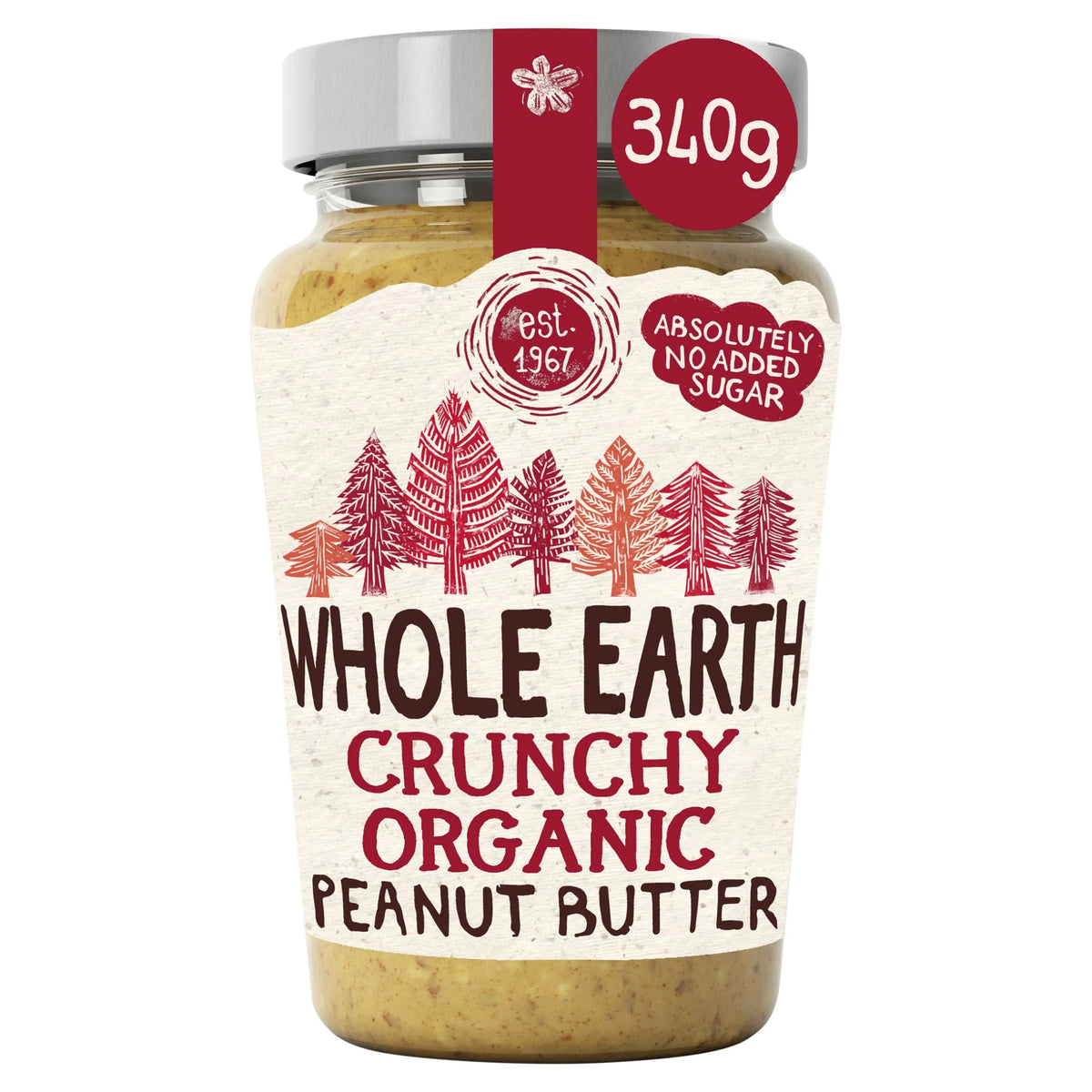 Crunchy Organic Peanut Butter 340g by WHOLE EARTH