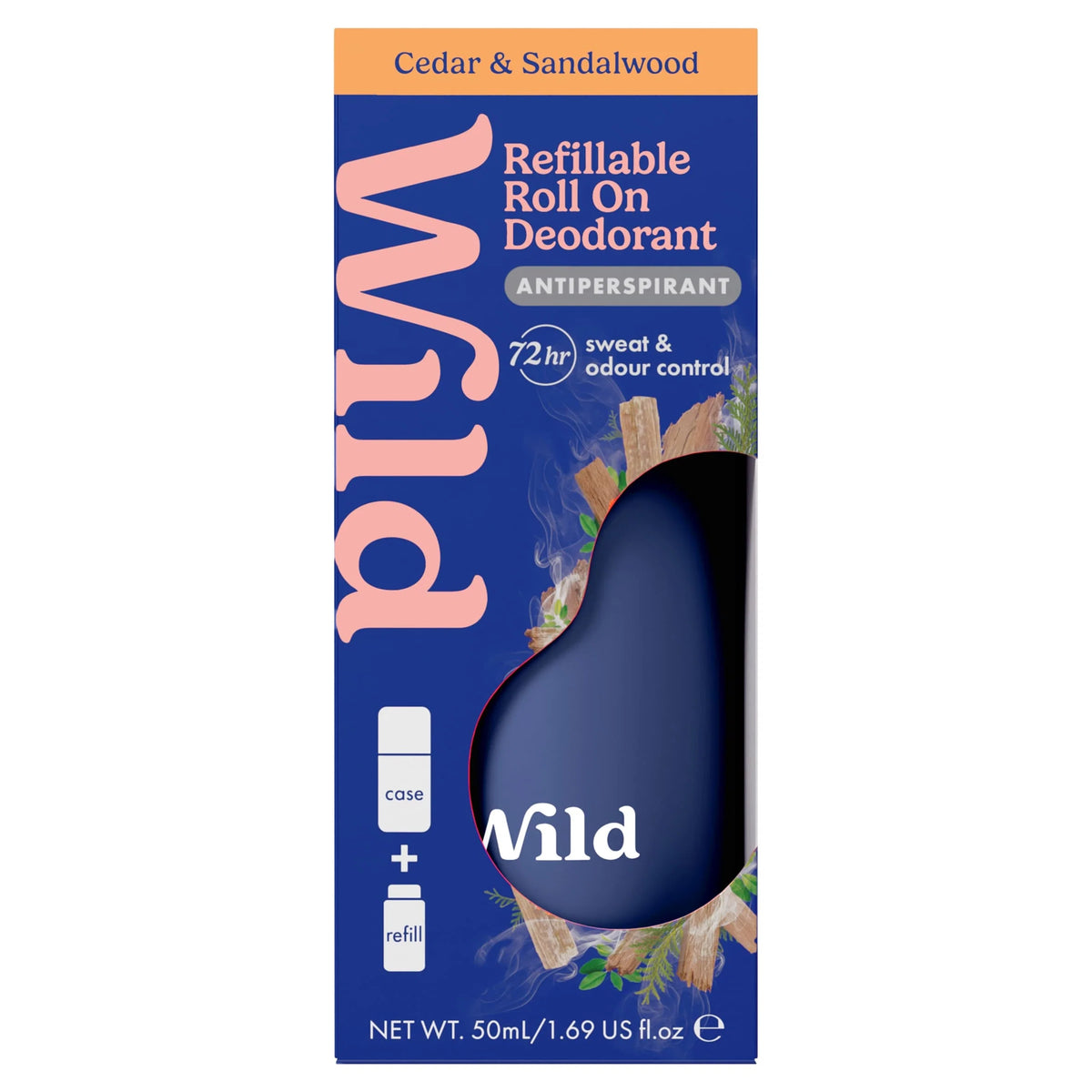 Cedar & Sandalwood Refillable Roll On by WILD