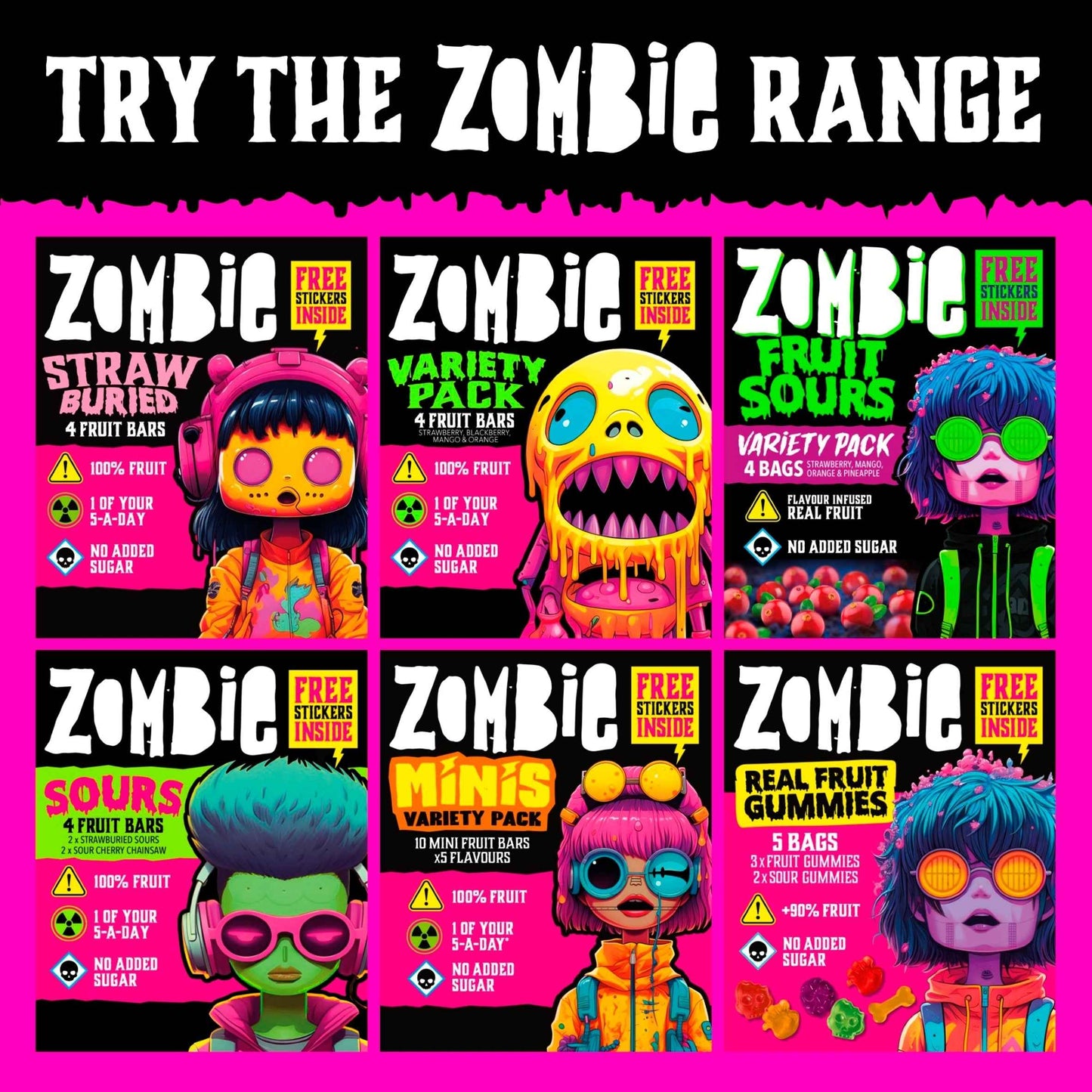 Variety Fruit Snack Bar Multipack 4x25g by ZOMBIE