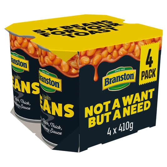 BRANSTON Baked Beans In Tomato Sauce 4 X 410g