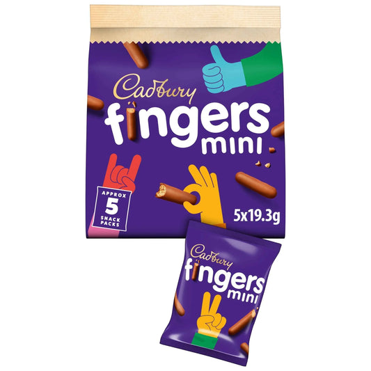 Cadbury Mini Fingers Chocolate Biscuits 5 X 19.3g