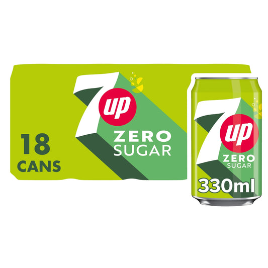 7up Zero Sugar Lemon & Lime Cans 18 X 330ml by 7 UP