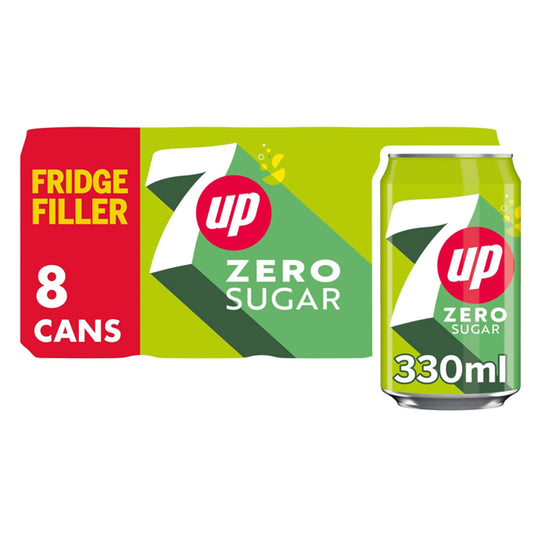 7up Zero Sugar Lemon & Lime Cans 8 X 330ml by 7 UP