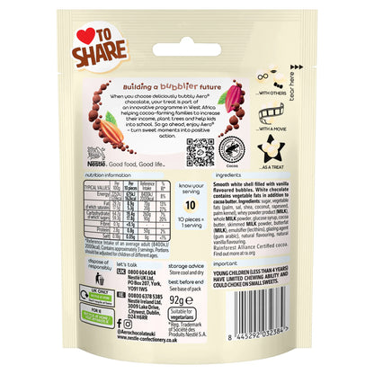 Bubble Milkybar White Chocolate 92g by AERO at The British Vault