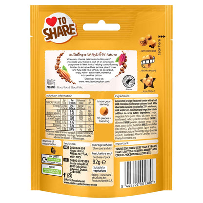 Bubbles Orange Flavoured Chocolate 92g by AERO