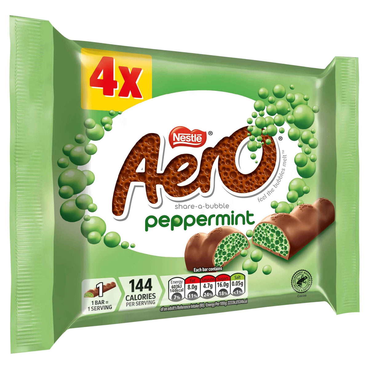 Aero Bubbly Peppermint Mint Chocolate Bar by Nestle