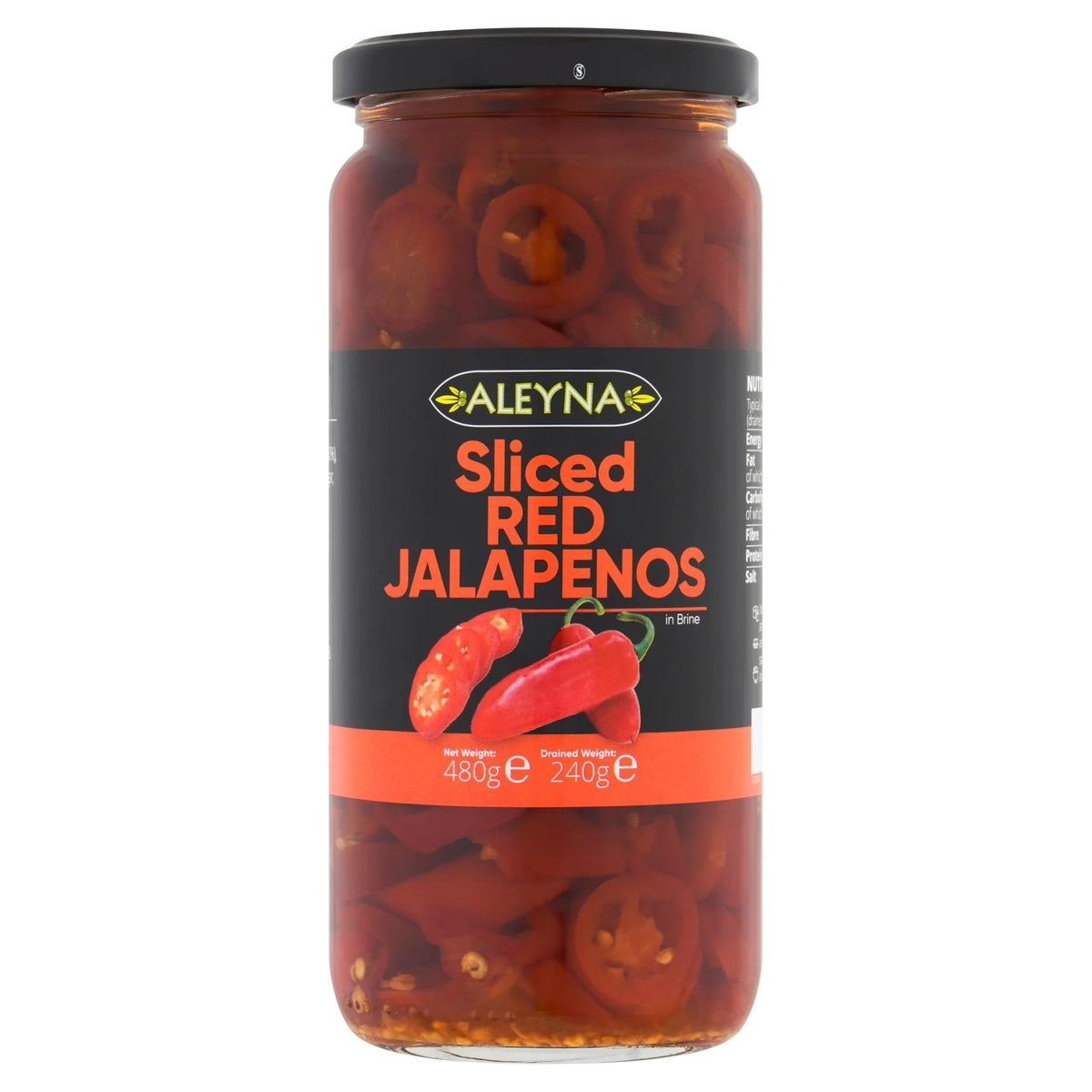 Sliced Red Jalapeno Peppers 480g by ALEYNA