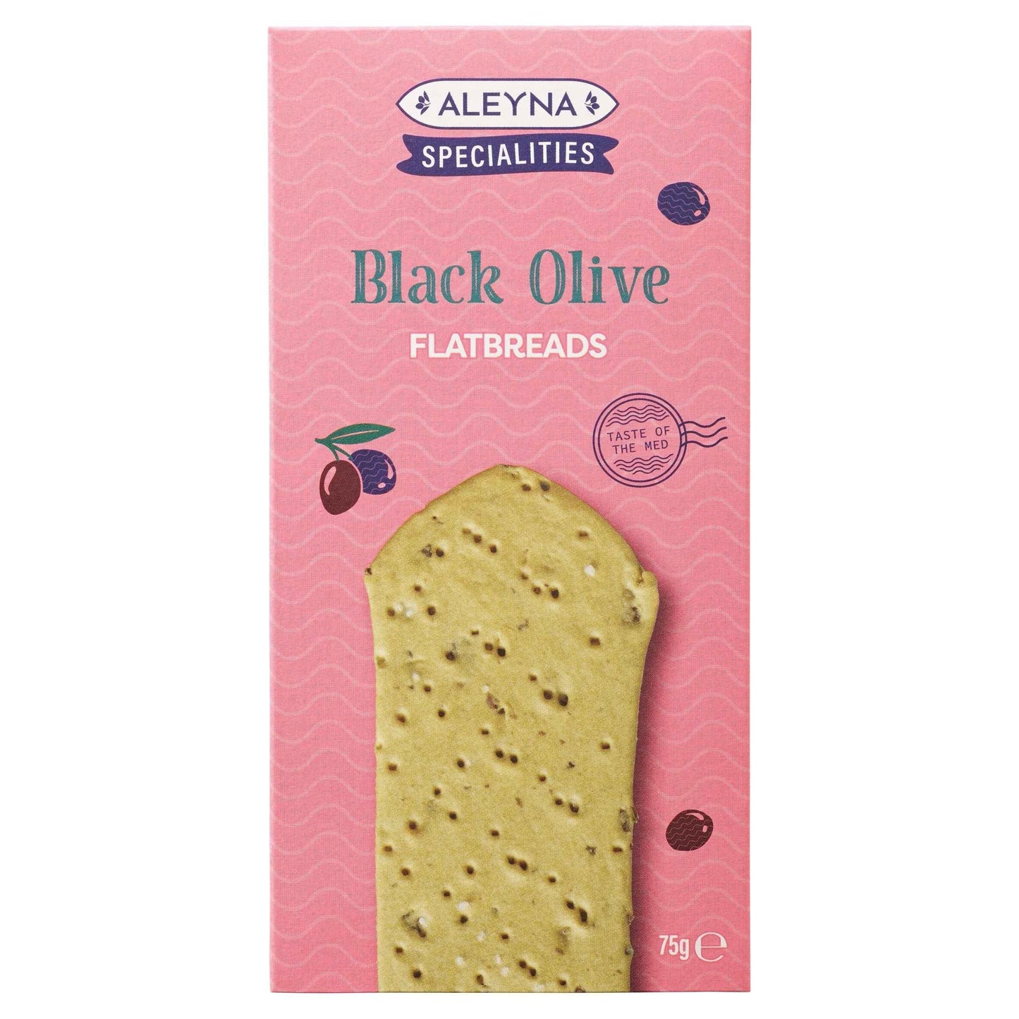 Specialities Black Olive Flatbreads 75g by ALEYNA