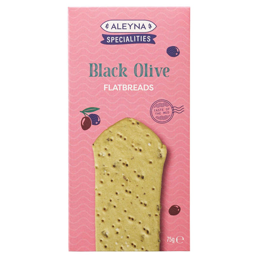 Specialities Black Olive Flatbreads 75g by ALEYNA