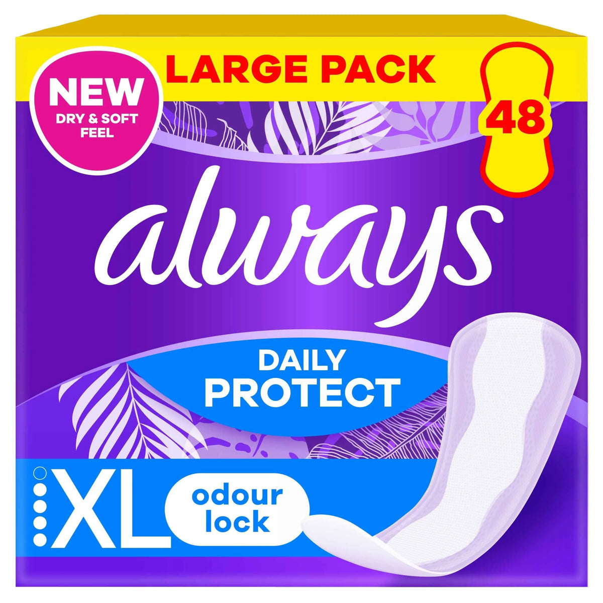 Dailies Long Plus Panty Liners 48 Pack by always