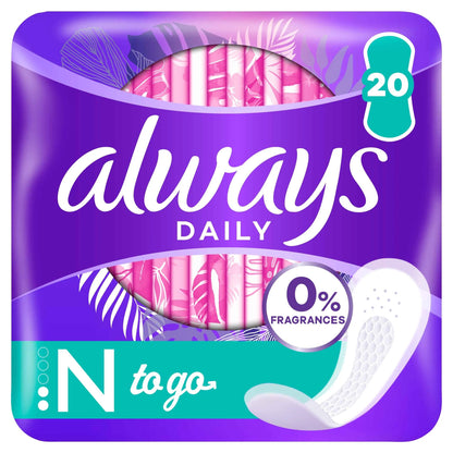 Dailies Singles To Go Panty Liners 20 by always