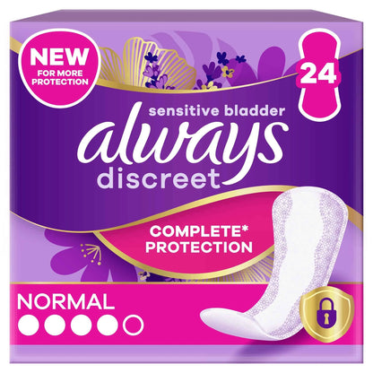 Discreet Incontinence Liners Normal 24 by always