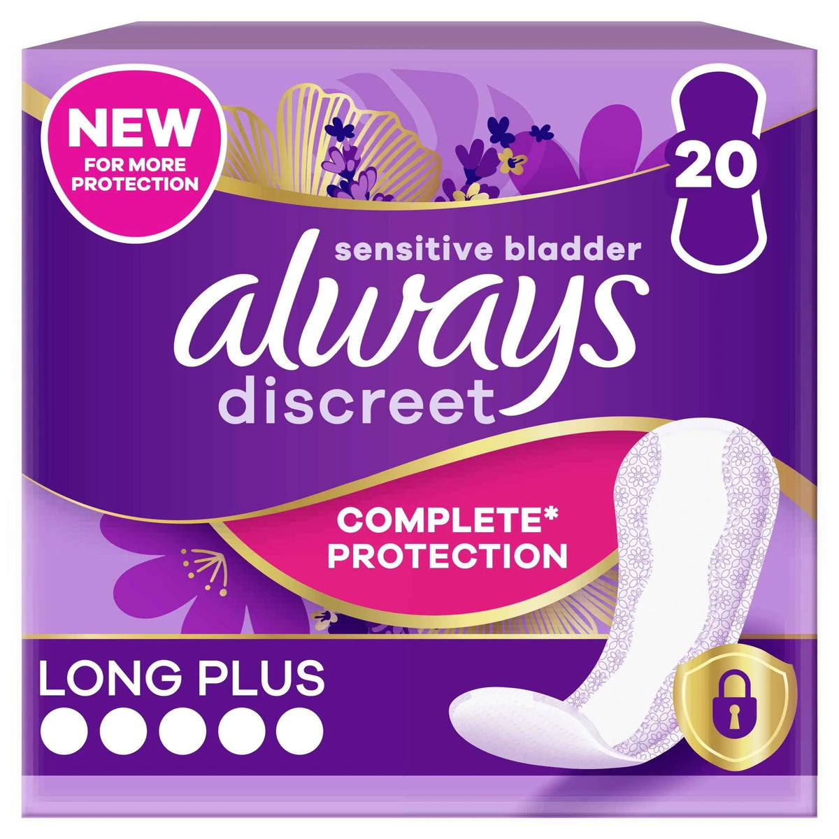 Discreet Incontinence Liners Plus 20 by always