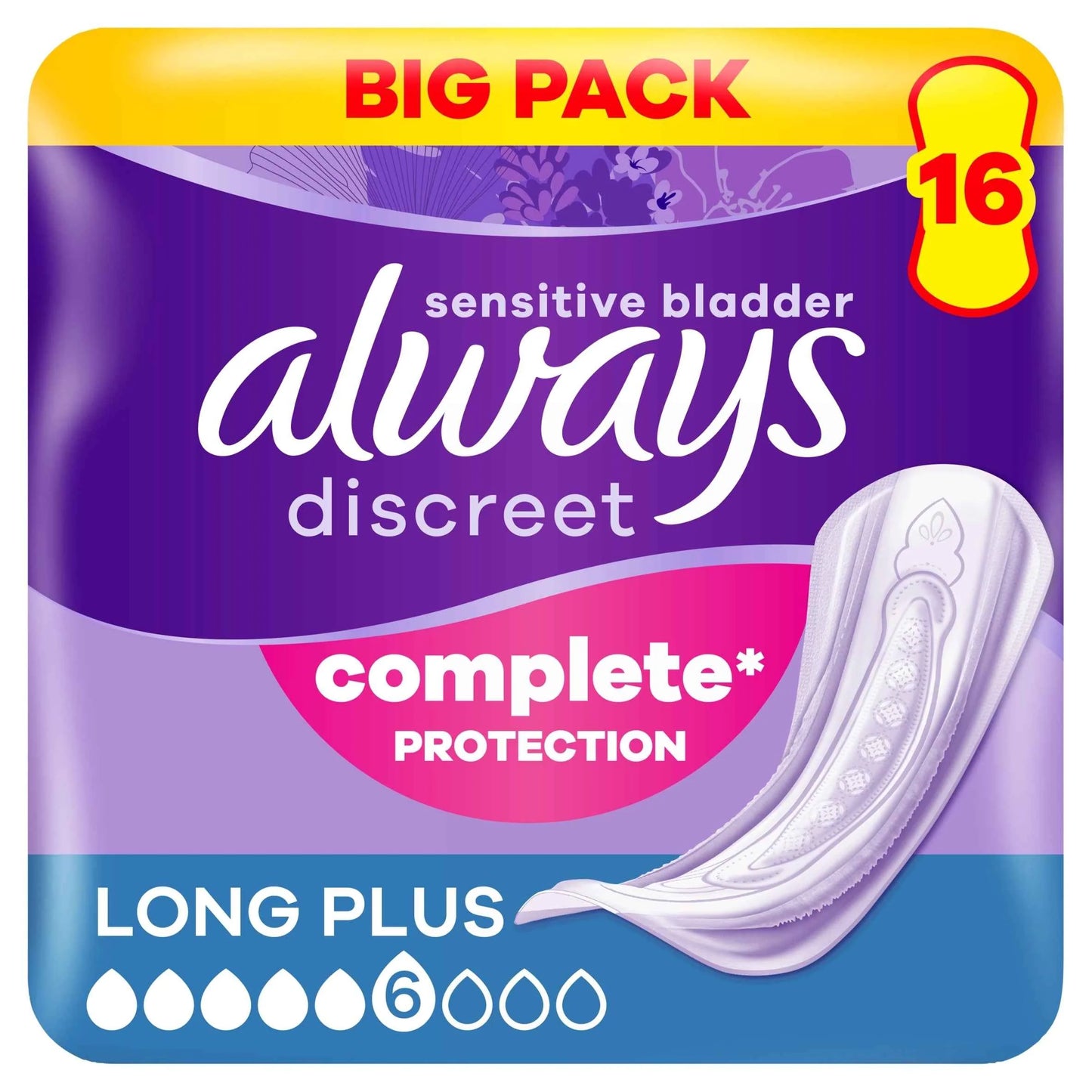 Discreet Long Plus Incontinence Pads by always