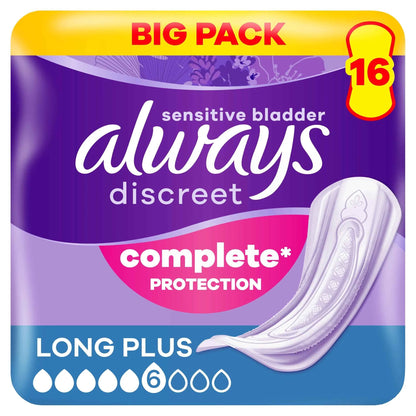 Discreet Long Plus Incontinence Pads by always